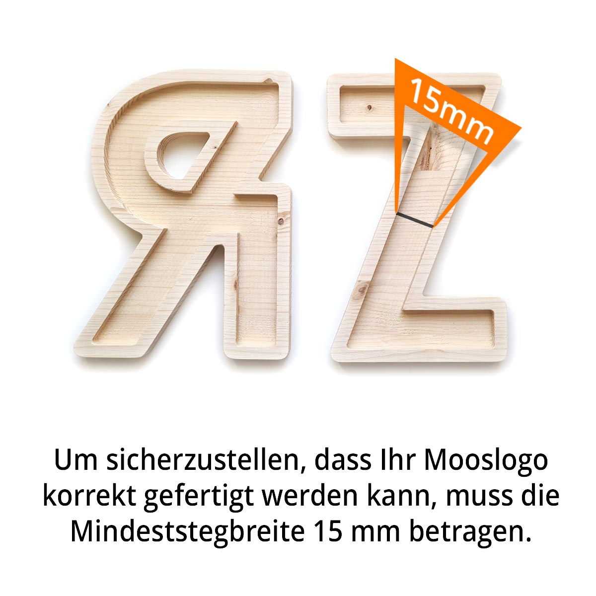Waldmoos Logos / Schriften - Hartschaum schwarz - mit Rahmen